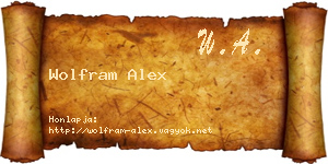 Wolfram Alex névjegykártya